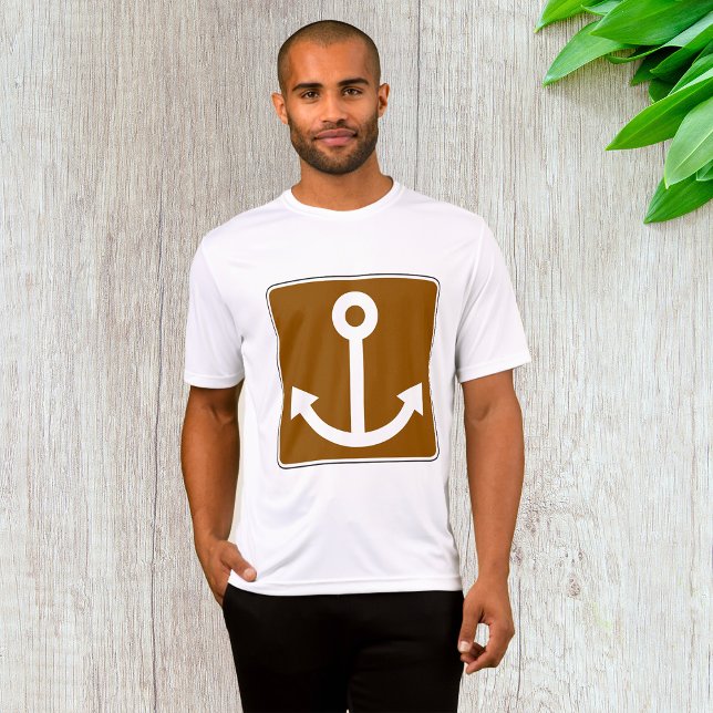 Nautisk Ankarsymbol Brun Marina Skylt T Shirt (Skapare uppladdad)