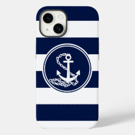 Nautisk ankarsymbol, vit och blå Rand