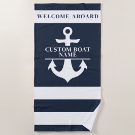Nautisk Anpassningsbar Boat Namn Anchor Navy Strip
