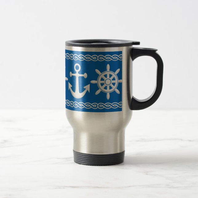 Nautisk anpassningsbar mugg - välj stil & färg (Höger)