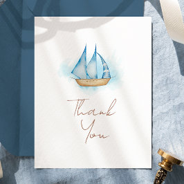 Nautisk äventyrs- baby shower för flicka tack kort