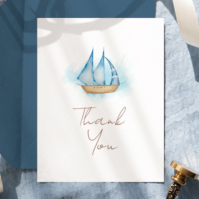 Nautisk äventyrs- baby shower för flicka tack kort (Skapare uppladdad)