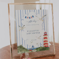 Nautisk baby shower-gåvbords skylt