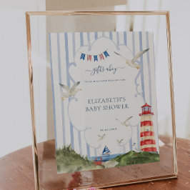 Nautisk baby shower-gåvbords skylt
