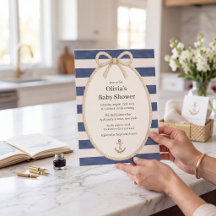 Nautisk baby shower med rep och ankare