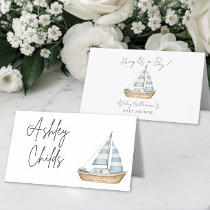 Nautisk baby shower placeringskort