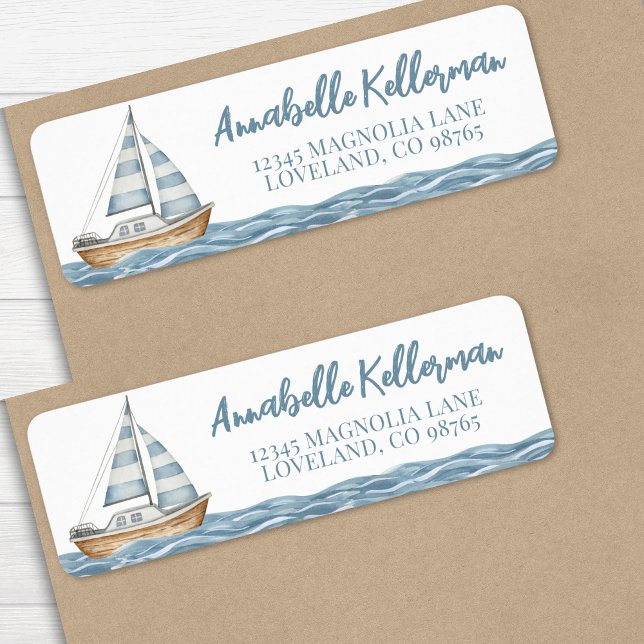 Nautisk Baby Shower Returadress Etikett (Nautical Baby Shower label)