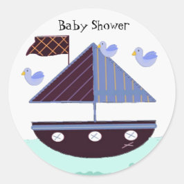 Nautisk baby shower runt klistermärke