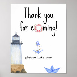 Nautisk baby shower - Tack för att du kom Poster
