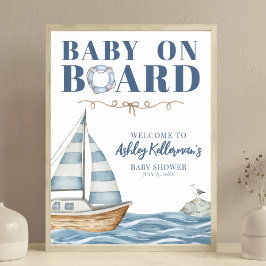 Nautisk Baby Shower Välkomstskylt Poster