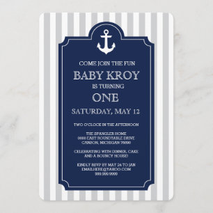 Nautisk baby showerinbjudan inbjudningar