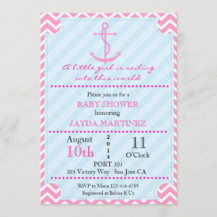 Nautisk baby showerinbjudan inbjudningar