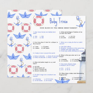 Nautisk baby trivia   Baby shower spel