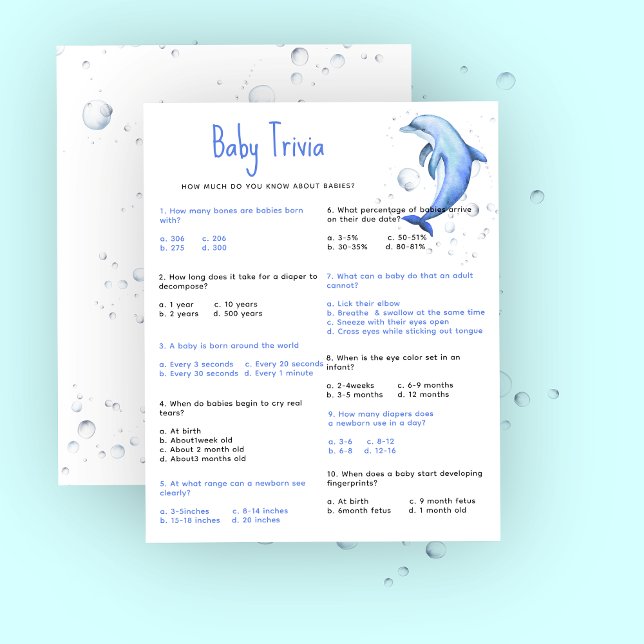 Nautisk baby trivia | Baby shower spel (Skapare uppladdad)