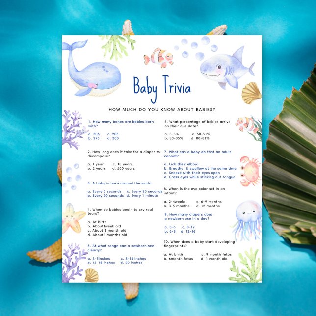 Nautisk baby trivia under havet baby shower (Skapare uppladdad)