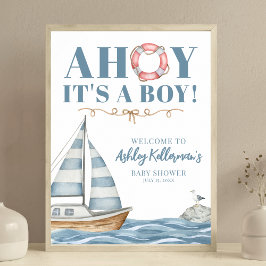 Nautisk Babyfest för Havets Pojke Poster
