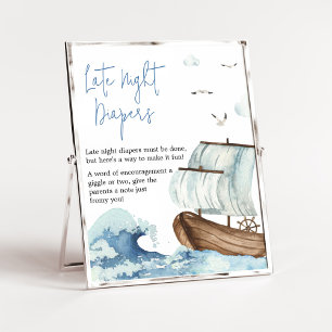 Nautisk babyskor för barn sen natt poster