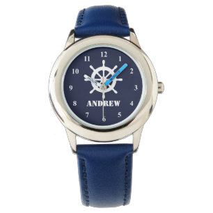 Nautisk barn med liten frakt och namn armbandsur