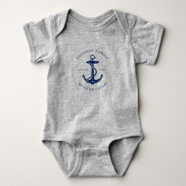 Nautisk båtankare familjematchning t shirt (Framsida)