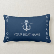 Nautisk båtankarpunkt namn välkomnar marinblått