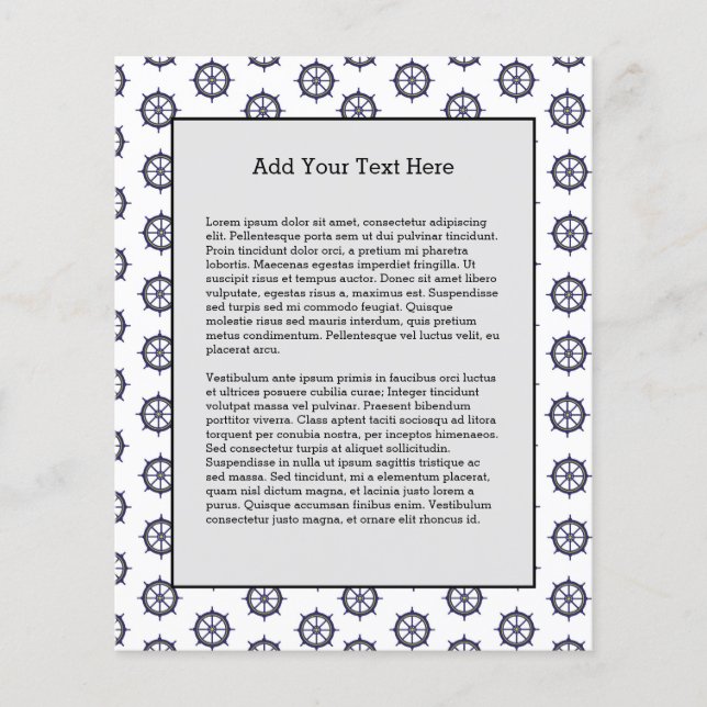 Nautisk båtkapten Sailors Anchor Flygblad (Framsidan)