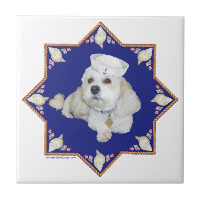 Nautisk Bichon Frise Kakelplatta (Framsidan)