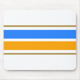 Nautisk blå Gult Tävla Rand på vit Musmatta