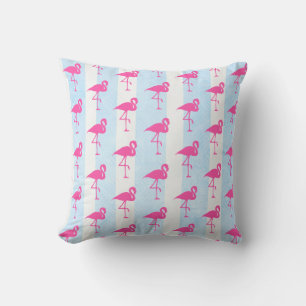 Nautisk blå och Rosa Flamingo Beach House Pillow Kudde