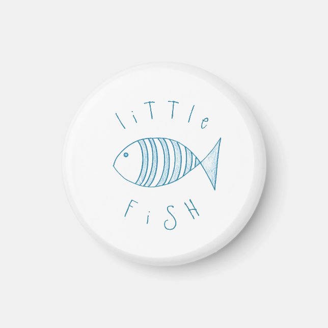 Nautisk blå Rand-liten fisk Magnet (Framsidan)