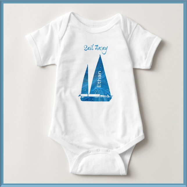 Nautisk blå segelbåt t shirt (Skapare uppladdad)