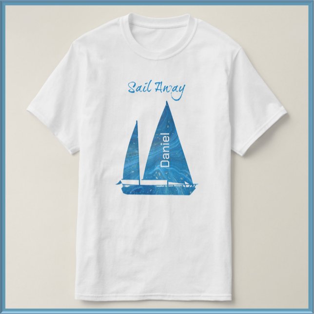 Nautisk blå segelbåt t shirt (Skapare uppladdad)