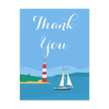 Nautisk blå Tack fyr och segelbåt