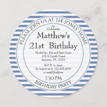 Nautisk blå/vit fyrkantig Rand för alla åldrar