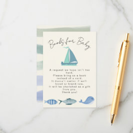 Nautisk Blå Vooks För Bebis Enkel Pojk Babyshower Tilläggskort