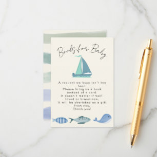Nautisk Blå Vooks För Bebis Enkel Pojk Babyshower Tilläggskort