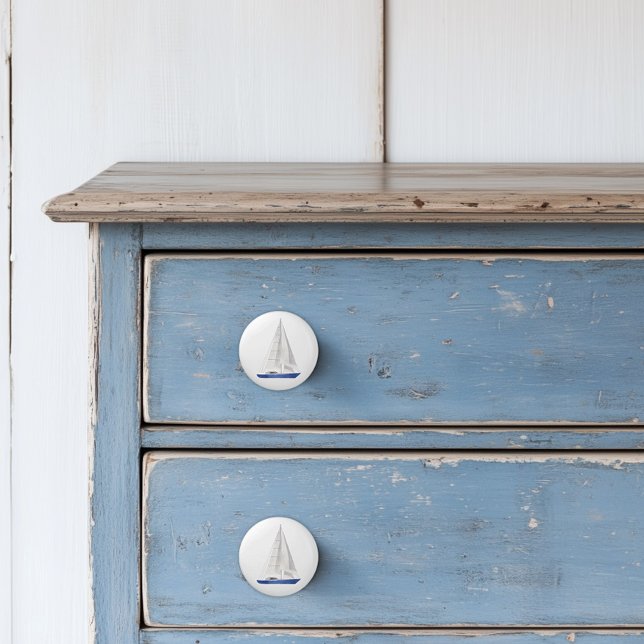 Nautisk blå yacht segelbåt  knopp (Sail Boat Ceramic Knobs)