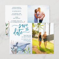 Nautisk blåa under havets blå val Bröllop