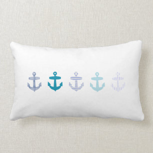 Nautisk blått ankrar design lumbarkudde