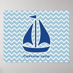 Nautisk blåttsegelbåt och sparrepersonlig poster