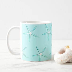Nautisk blåvitstjärtad Mönster Kaffemugg