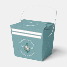 Nautisk Blommigt Anchor White Aqua Teal Blue Presentaskar