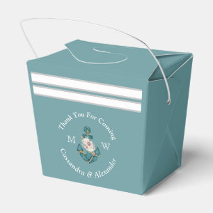 Nautisk Blommigt Anchor White Aqua Teal Blue Presentaskar