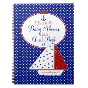 Nautisk bok för segelbåtbaby showergäst/, anteckningsbok