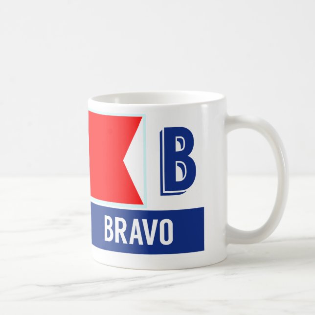 Nautisk Bravo för flaggaalfabet "B" Kaffemugg (Höger)