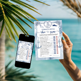 Nautisk bröllopsdusch Bröllopskort för sko-leken Inbjudningar