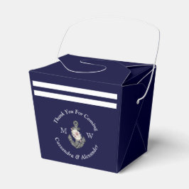 Nautisk-centrerad Blommigt Anchor White Navy Blue  Presentaskar