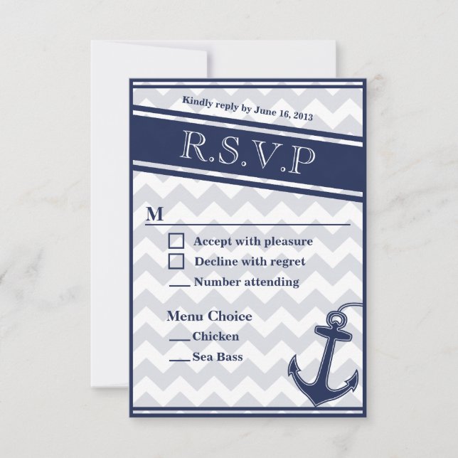 Nautisk chevron - blå OSA - meny 2 alternativ (Framsida)