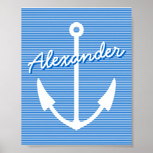 Nautisk dekoration väggposter personlig ankar poster