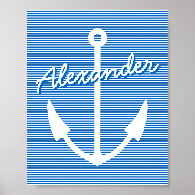 Nautisk dekoration väggposter | personlig ankar poster (Framsidan)