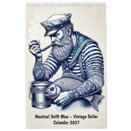 Nautisk Delft Blå – Vintage Sjöman Kalender